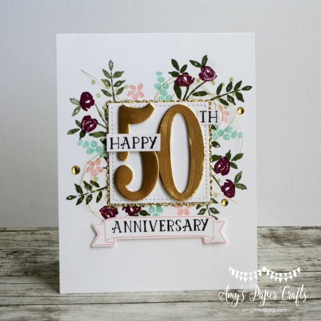 an anniversary card with the number 50 on it