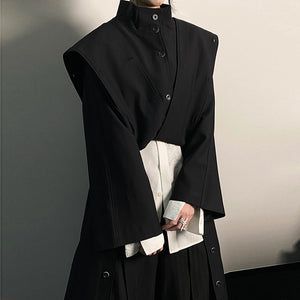 Black Windbreaker Draped Loose Jacket Chinese Modern Fashion, Sleeve Types And Styles, Fashion Genres, Types Of Pockets, Noir Fashion, Sleeve Patterns, Types Of Clothes, Windbreaker Fashion, Full Sleeves Design