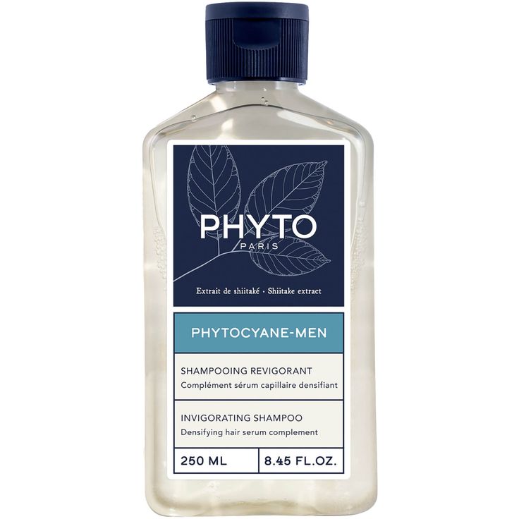 PHYTOCYANE MEN SHAMPOO. New and improved! Anti hair thinning shampoo. Ideal complement to prepare the scalp before an anti hair thinning treatment. It gently cleanses and restores vitality and strength to the hair. The hair is of better quality, stronger and toned from the roots | PHYTO PHYTOCYANE Invigorating Shampoo for Men, 250 ml | Dermstore Phyto Shampoo, Rosemary Flower, Shampoo Natural, Mens Shampoo, Shampoo For Thinning Hair, Stimulate Hair Growth, Ginkgo Biloba, Hair Strengthening, Hair Fibers