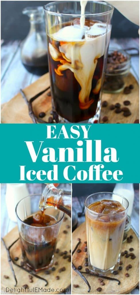 an easy vanilla iced coffee recipe that is ready to be served in the morning or afternoon