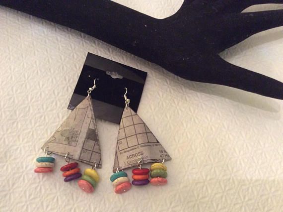 Rainbow paper earrings Rainbow Paper, Paper Earrings, Ear Piercings, Women's Earrings, Rainbow, Handmade Gift, Unique Jewelry, Trending Outfits, Clothes