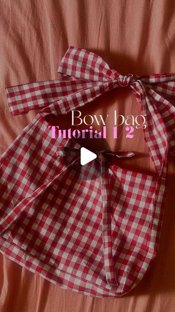 the bow bag is red and white checkered