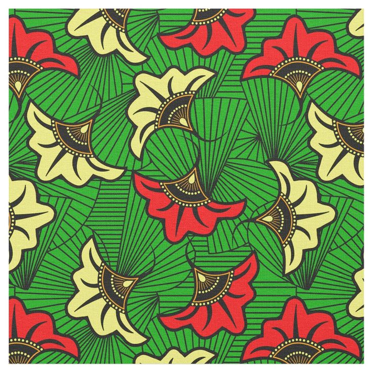 a green and red floral pattern with leaves