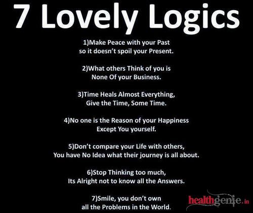 a black and white photo with the words 7 lovelyly logics written in it