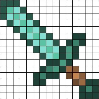 a cross stitch pattern with squares in green and brown