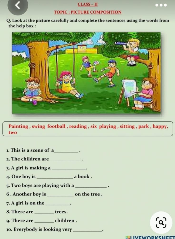 the worksheet for children's reading with pictures and words