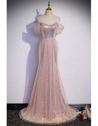 10% off now! glamorous mermaid style long formal gown with dazzling sparkles online. Sheprom offers formal, party, casual & more style dresses to fit your special occasions. Sparkle Gown, Sequin Pink, Character Clothes, School Dance Dresses, Long Formal Gowns, Shiny Dresses, Sequin Prom Dresses, Mermaid Style, Pink Prom