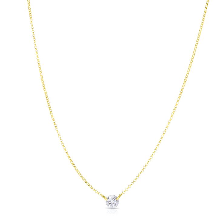 14k solid gold 0.53 carats Chain length: 16-18 inches adjustable For more details on Shipping + Processing and our Final Sale Policy please see below. Floating Diamond Necklace, Ring Concierge, Necklace Length Guide, Bracelet Size Chart, Custom Engagement Rings, Diamond Heart Ring, Necklace Ring, Tiny Diamond, Delicate Chain