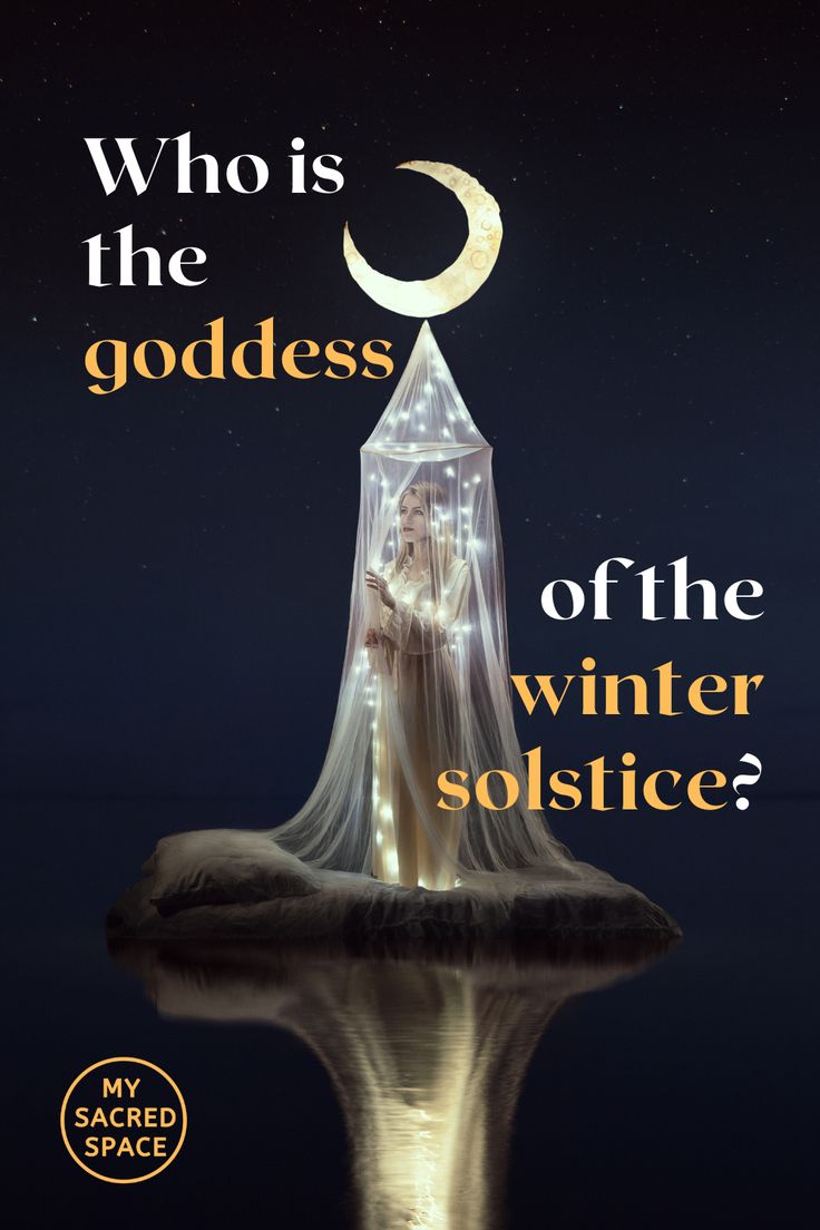 a poster with the words who is the goddess of the winter solstice?