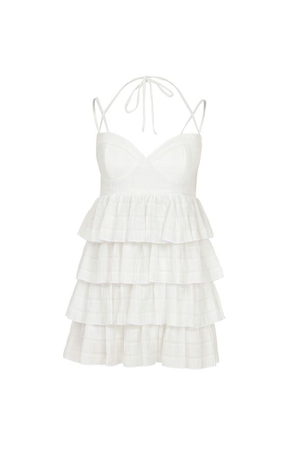 White Dress Preppy, Dress Png, Future Clothing, Dress Preppy, White Dresses Graduation, Outfit Links, Ruffle Dresses, Eras Tour Taylor Swift, White Ruffle Dress