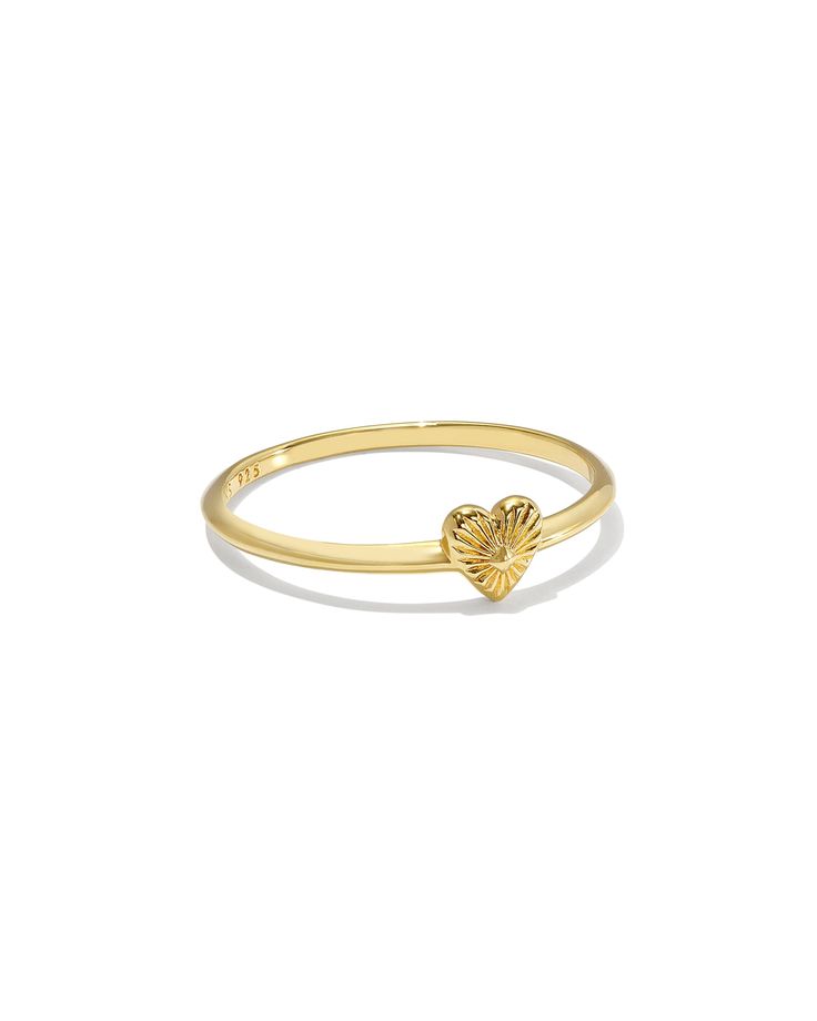 Trendy Promise Rings, 19th Birthday Gifts For Her, Cute Rings For Girlfriend, Dainty Promise Rings Gold, Dainty Gold Heart Ring Tarnish Resistant, Everyday Gold Rings, Negative Space Ring, Cute Gold Heart Promise Ring, Gold Metal Heart Ring For Promise