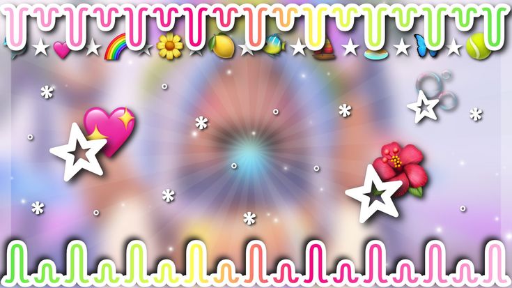 an image of a colorful background with stars and hearts on it's sides, as well as rainbow colors