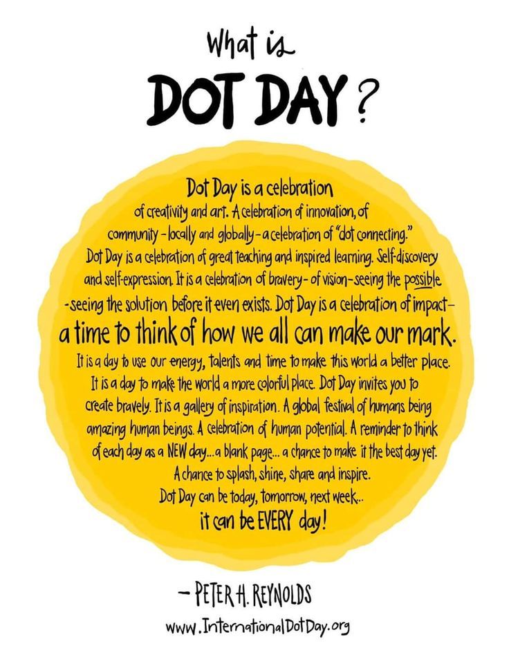 a yellow circle with the words what is dot day?