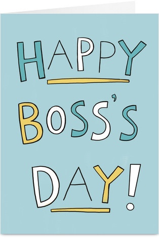 a card with the words happy boss's day on it