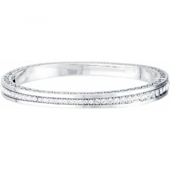 Secret Of Love Hinged Bangle  available at #Brighton Elegant Stackable Metal Bangle, Elegant Metal Stackable Cuff Bracelet, Classic Metal Bangle For Anniversary, Round Diamond Setting, Brighton Handbags, Charms For Bracelets, Brighton Jewelry, Hinged Bangle, Precious Gems