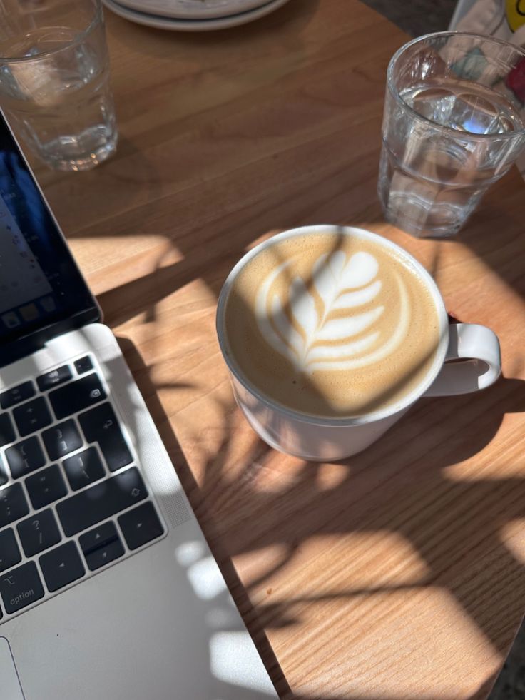 Latte art in a coffee shop - cafe ~ coffee Coffee Order Aesthetic, Coffee Shop Working Aesthetic, Working Coffee Shop Aesthetic, Work Cafe Aesthetic, Work From Coffee Shop Aesthetic, Working At Cafe Aesthetic, Cafe Work Aesthetic, Work Remotely Aesthetic, Work From Cafe Aesthetic