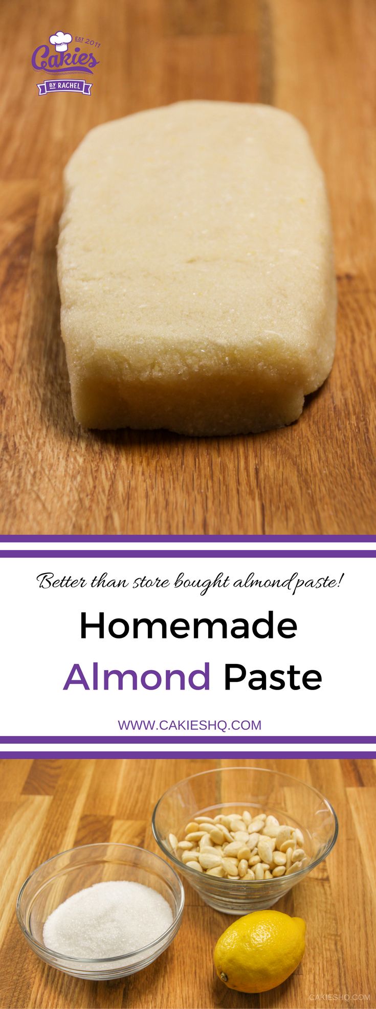 homemade almond paste recipe with lemons on the side