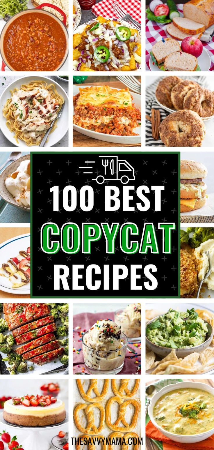 the top 10 best copycatt recipes for any type of food that is ready to be eaten