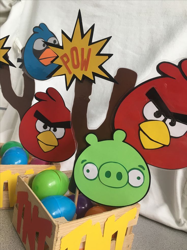 the angry birds are on display in front of toys