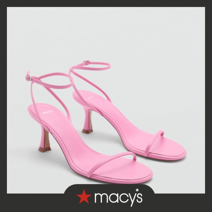 in stock Strap Sandals, Mango, In Store, Pick Up, Buy Online, Buckle, Sandals, Free Shipping, Pink