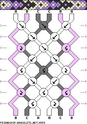 the pattern is shown in purple and black