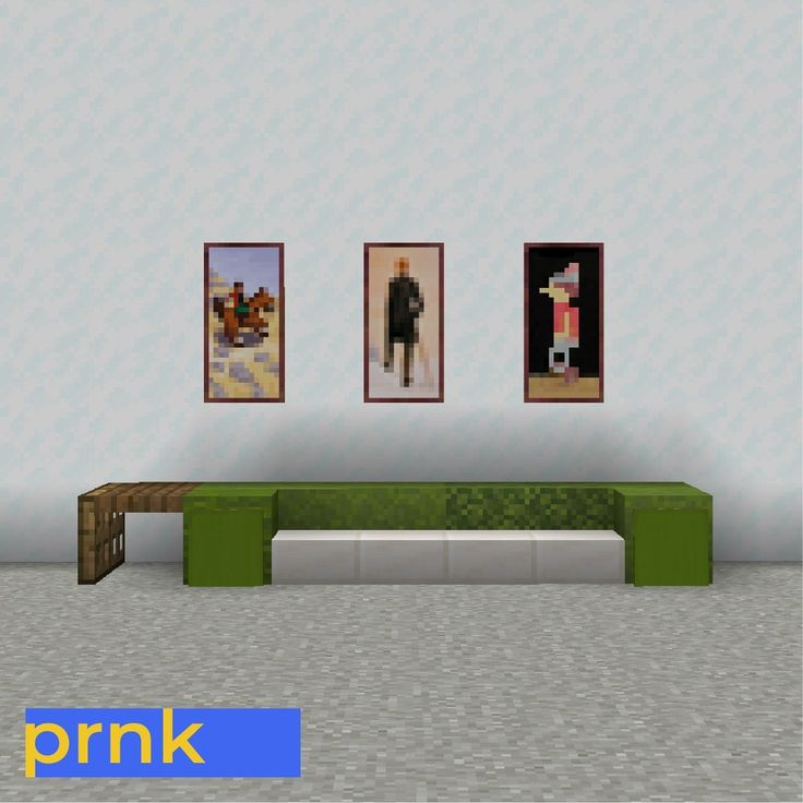 a living room with couches and pictures on the wall above it that says pink