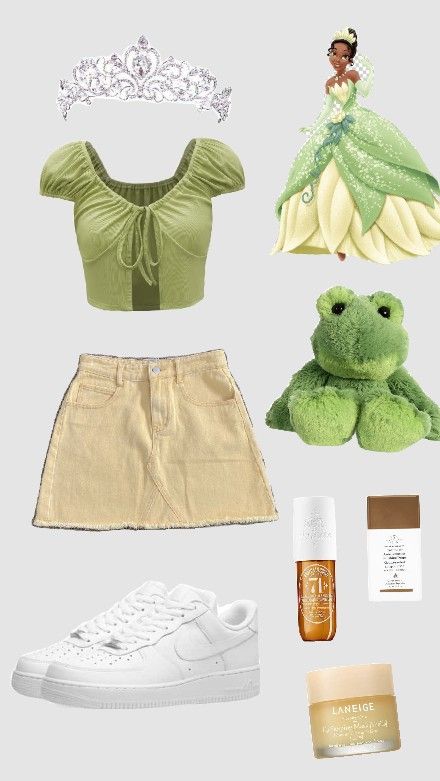 the contents of a princess and the frog costume