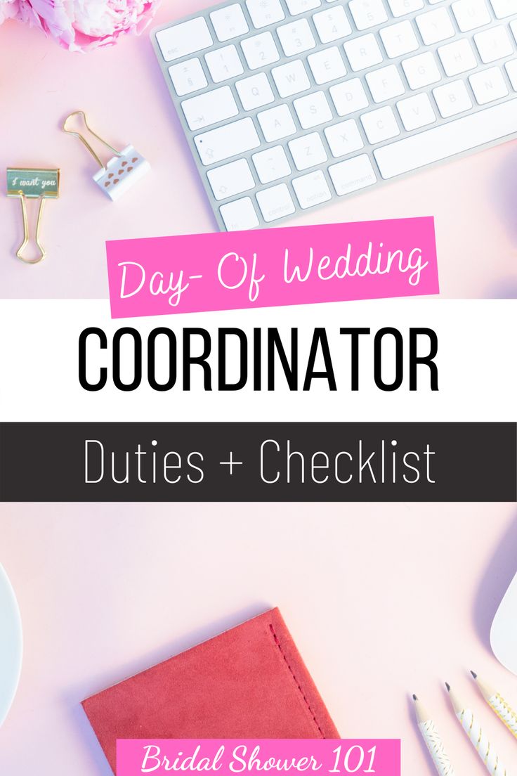 the words, day - off wedding coordiator duties and checklist are shown