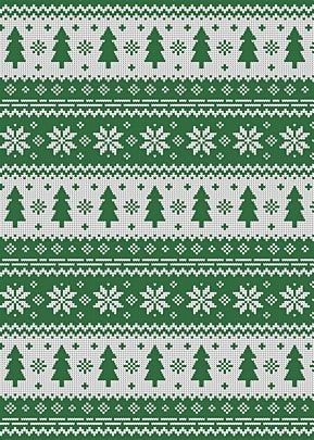 a green and white knitted christmas sweater with trees