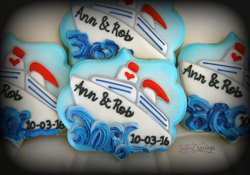 decorated cookies with names and pictures on them