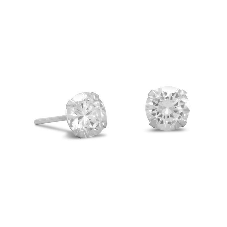 Polished CZ sterling silver stud earrings. Simple and classic! Earring backs included. Earrings Silver Simple, Diamond Climber Earrings, Sapphire Diamond Necklace, Earring Simple, Halo Diamond Earrings, Stud Earrings Silver, Halo Earrings, Blue Sapphire Diamond, Sterling Silver Stud Earrings