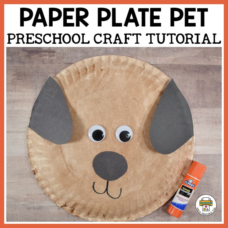 a paper plate with a dog face on it