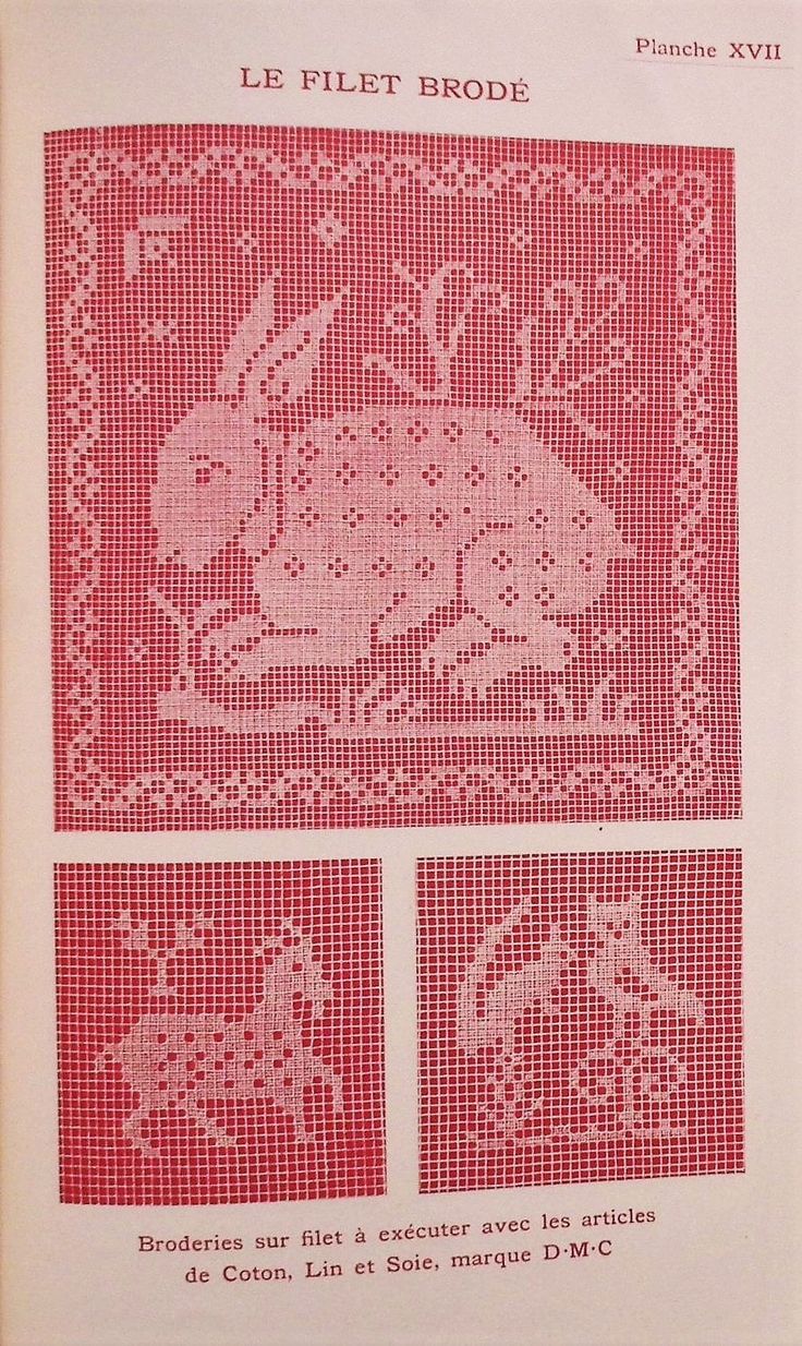 an old book with two pictures of cats in red and white cross - stitchs