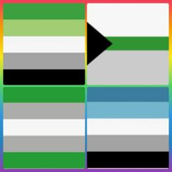 an arrow pointing to the right in front of a rainbow background with black and white stripes