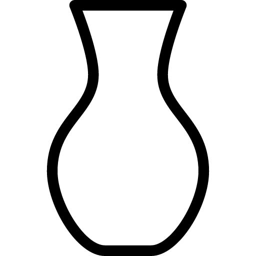 a black and white outline of a vase