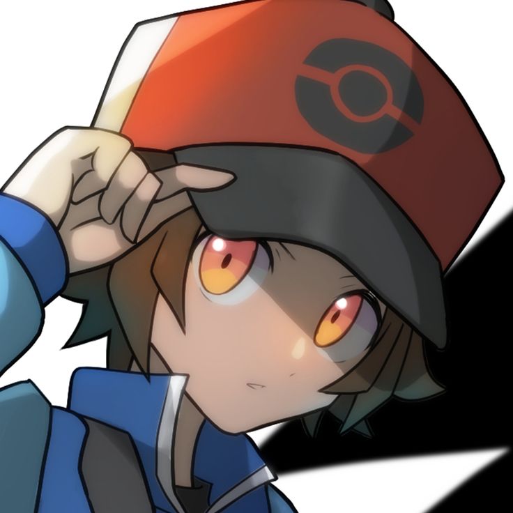 an anime character wearing a baseball cap and holding his hand up to the side with one eye open