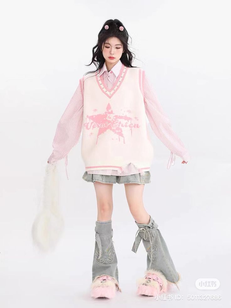 Pink Acubi Outfits, K Pop Outfits Korean Fashion Women, Cute Japanese Outfits, Kawaii Outfit Ideas, 2000s Japanese Fashion, Y2k Kawaii, Style Kawaii, Kawaii Fashion Outfits, Really Cute Outfits