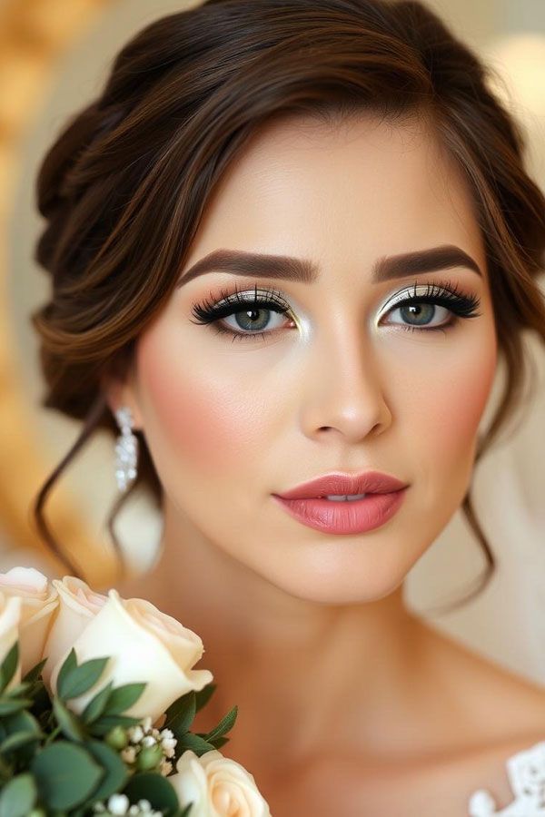 Classic Rosy Glow, bridal makeup, wedding makeup, bridal makeup look Glow Bridal Makeup, Bridal Makeup For Green Eyes, Pink Wedding Makeup, Soft Bridal Makeup, Wedding Makeup Blue, Soft Wedding Makeup, Wedding Color Schemes Spring, Ball Makeup, Glam Wedding Makeup