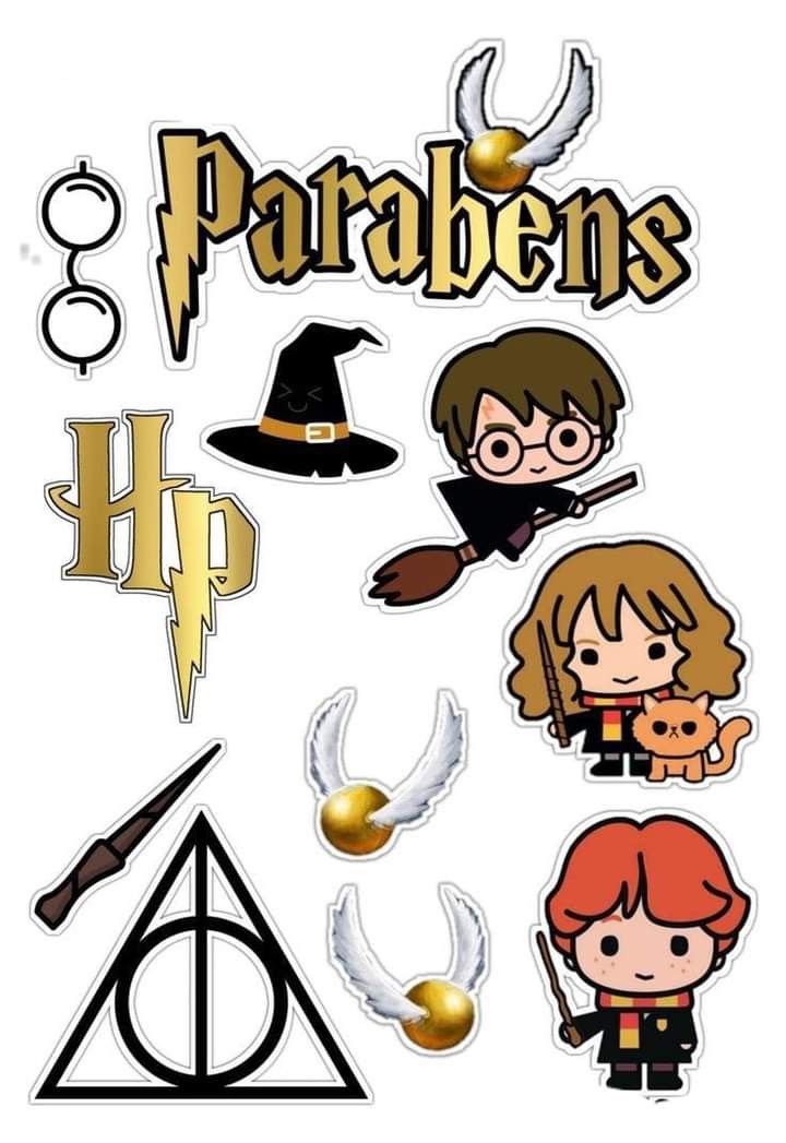 harry potter stickers on a white background