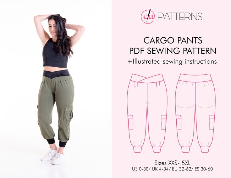 the cargo pants sewing pattern is easy to sew