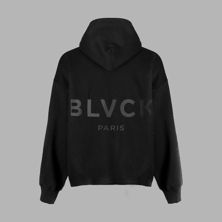 Introducing the first collection of our 'Essential' Blvck clothing. Our 'Bold Hoodie' features a logo on the back that gives a defining look to any outfit. Made from luxurious 100% Terry Cotton, all our hoodies are super soft to the touch and perfect for everyday wear. Oversized fit. Blvck Paris, Hoodie Design Ideas, Hoodie Images, Hoodie Xxl, All Black Outfit, Bold Black, Hoodie Design, Print Logo, Black Hoodie