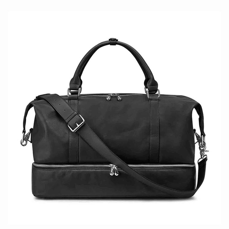 FEATURES Material: Made of durable genuine leather with silver hardware and polyester lining Capacity: 30l (large enough for a 2-3 days trip) Shoe compartment design Size: 17.7Lx 11.8H x 8.6W inch / 45 x 30 x 22cm (About 30L) Weight: 2.2LB Adjustable strap length:29.1"-36.2" (74cm-92cm) SHIPPING & GUARANTEE Shipping time 8-12 business days. All orders are securely shipped with a tracking number. Click here to track 30-days return guarantee 1 year warrant Lifetime customers service 3 Days Trip, Leather Duffel Bag, Leather Duffel, Overnight Bag, Carry On Bag, Female Travel, Duffel Bag, Weekender Bag, Anti Wrinkle