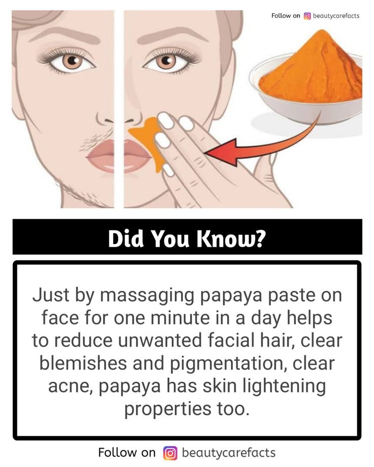 Papaya For Face, Papaya Face Mask Homemade, Diy Hair Removal Cream, Papaya For Skin, Natural Facial Hair Removal, Papaya Face Mask, Natural Face Pack, Skin Hacks, Lip Lightening