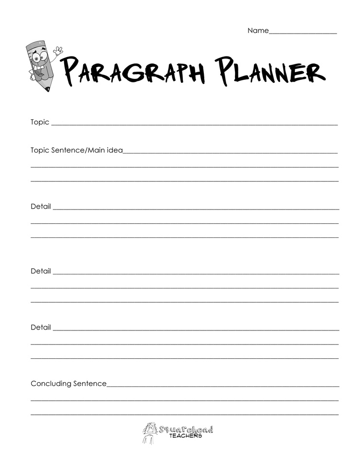 a paper with the words'paragraph planner'written in black ink on it