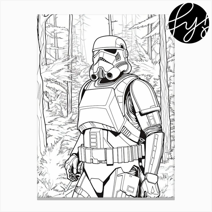 a star wars coloring page with the character boba fett