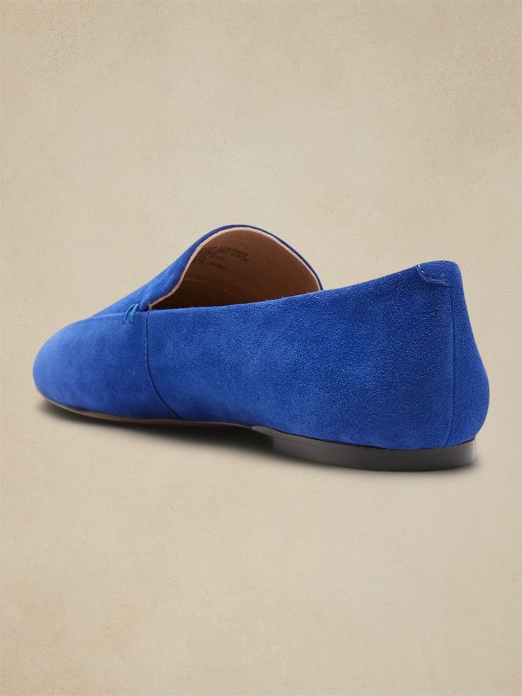 Soft Loafer | Banana Republic Soft Loafers, Suede Leather, Mule Shoe, Banana Republic, Memory Foam, Slippers, Loafers, Sleek, Leather