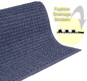 an image of a knitted rug with the words fashion drainage borders written below it