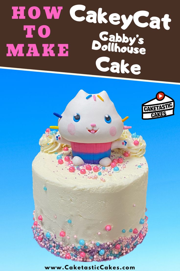 How To Make a Gabby's Dollhouse Cake Video Gabbys Dollhouse Cake, Gabby Cat, Birthday Cake For Cat, Gabby Dollhouse, 4th Birthday Cakes, Sprinkle Party, Cat Birthday Party, Decorating Videos, Cake Decorating Videos