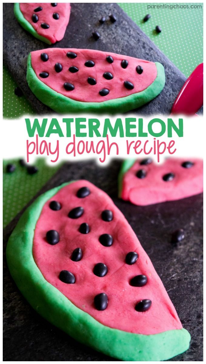 watermelon play dough recipe with chocolate chips