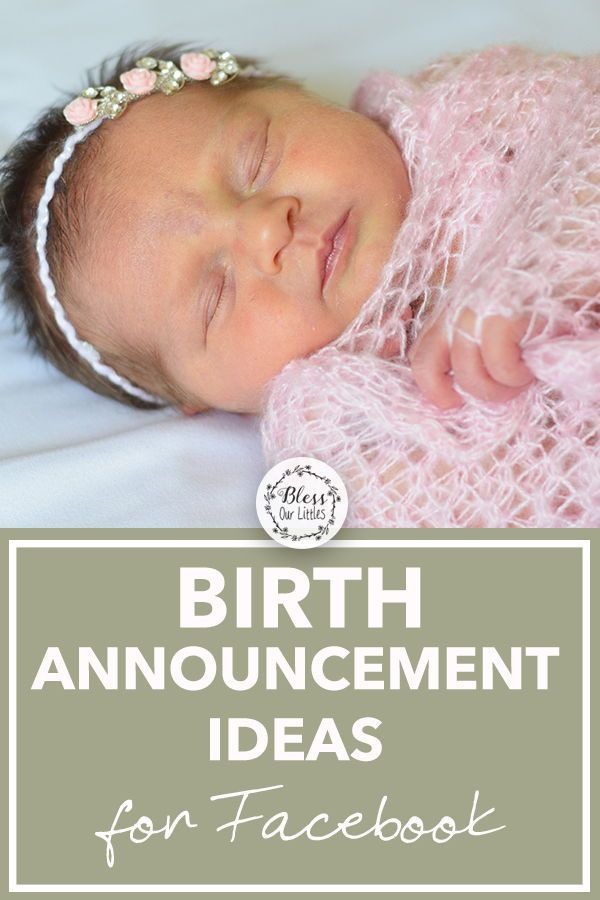 a baby is sleeping with the words birth announcement ideas for facebook